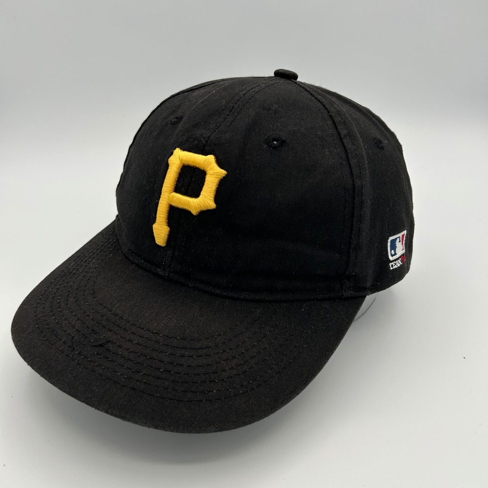 Vintage Pittsburgh Pirates Hat Mens OSFM Black OC Sports Baseball Cap Sporty